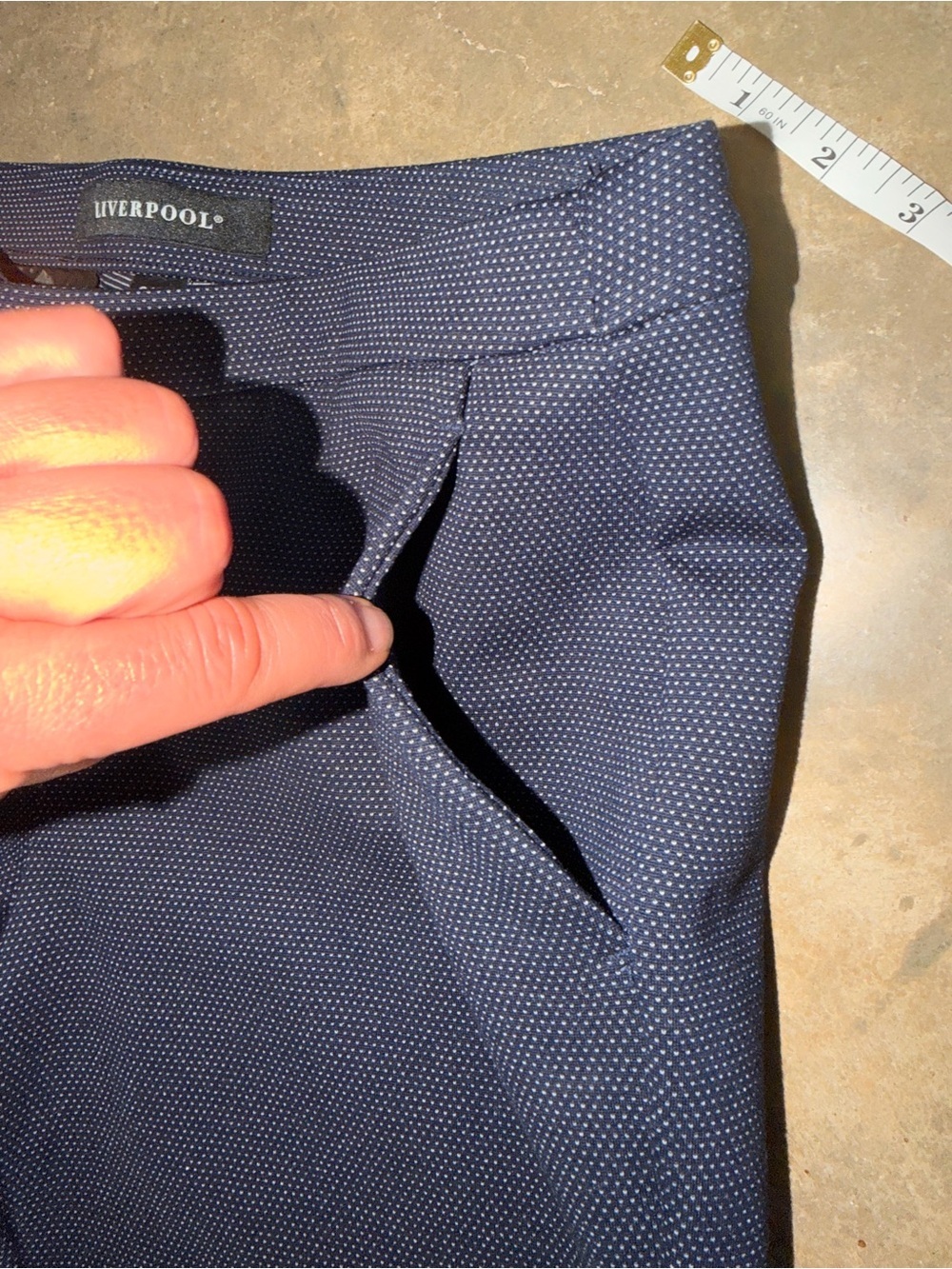 Liverpool Navy Slim Ankle Pants Size 2 Polka Dot Career Office Trousers NWOT - Picture 4 of 13